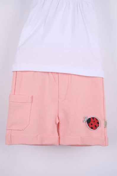 Uğur Böcek Baskılı Şortlu Kız Bebek Takım 3430 - 7