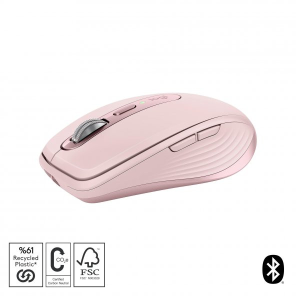 Logitech Mx Anywhere 3S Kompakt 8000 Dpı Optik Sensörlü Sessiz Bluetooth Kablosuz Mouse - Pembe - 2