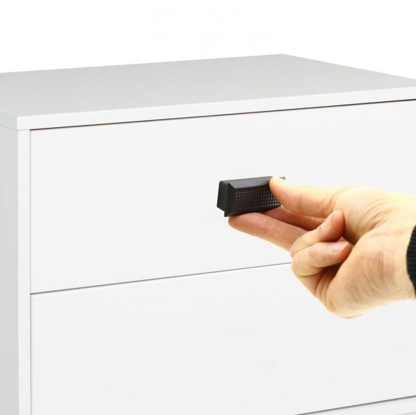 Mobilya Düğme Çekmece Dolap Kapak Kulpu Kulbu Plastik Mat Siyah Kulp 32 mm - Resim 2