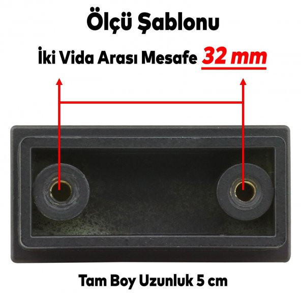 Mobilya Düğme Çekmece Dolap Kapak Kulpu Kulbu Plastik Mat Siyah Kulp 32 mm - Resim 3