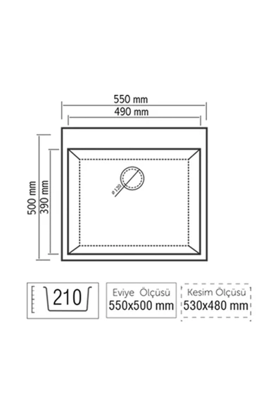 LUXELL Lx-535 Rıva Granit Antrasit Eviye - 2