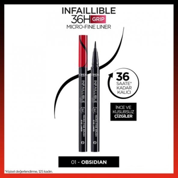 Loreal Infaillible 36H Grip Micro Fine Eyeliner 01 Obsidian - Siyah - 2