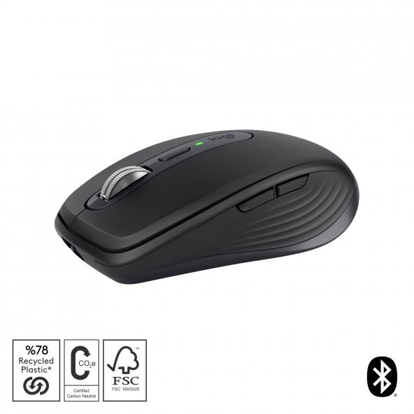Logitech MX Anywhere 3S Kompakt 8000 DPI Optik Sensörlü Sessiz Bluetooth Kablosuz Mouse - Siyah - 3