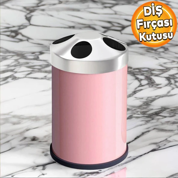 Set Üstü Diş Fırçalık Banyo Metal Diş Fırçası Kabı Kutusu Pembe