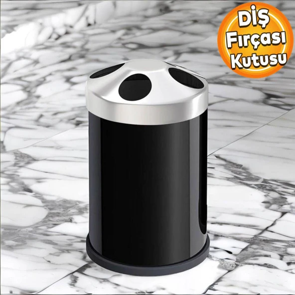 Set Üstü Diş Fırçalık Banyo Metal Diş Fırçası Kabı Kutusu Siyah