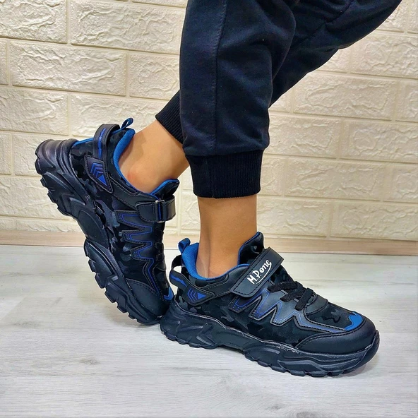 M.P one 232-3512 Siyah Sax Cırtlı Fuspetli Çocuk Spor Ayakkabı - Resim 4