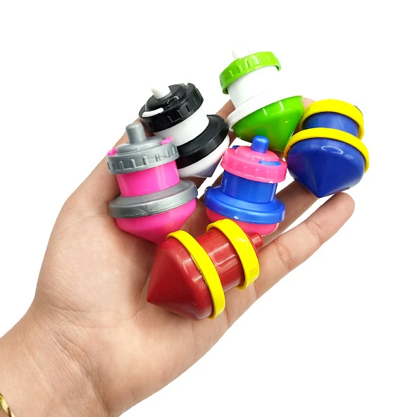 Topaç Plastik Basmalı Kendinden Dönen Topaç - Plastik Topaç 4 Adet - 3