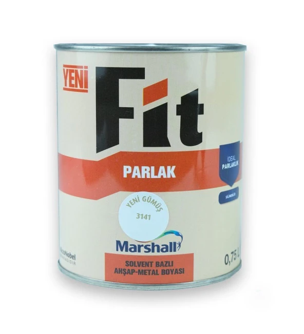 Marshall Fit Parlak Ahşap Metal Boyası Y.Gümüş 0,75 L ürün görseli 1