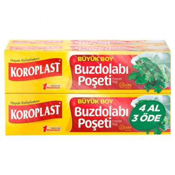 KOROPLAST BÜYÜK BOY BUZDOLABI POŞETİ 4 AL 3 ÖDE