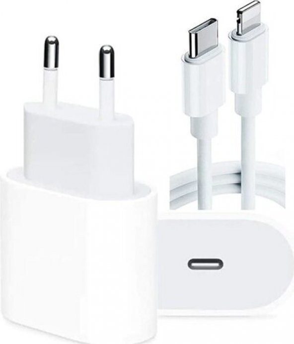 Sesatech Miyuu Apple iPhone Se (2. Nesil) Uyumlu 20W Usb-C Güç Adaptörü + 1m Usb-C Lightning Şarj Kablosu Seti - 2