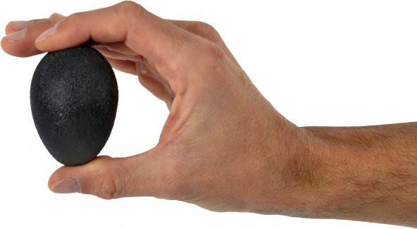 YUMURTA TOP, SİLİKON EL EGZERSİZ TOPU SİYAH (ÇOK SERT)