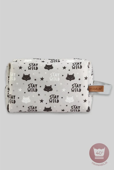 Kirli Temiz Islak Organizer Çantası Fox Bebek Çocuk Kıyafet Çamaşır Anne Makyaj Alezli Çanta - 3