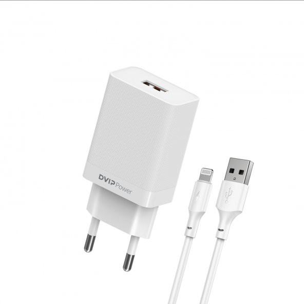 DVIP N13 2.4A UsbA to Lightning Kablolu Hızlı Şarj Aleti Set Beyaz ürün görseli 1