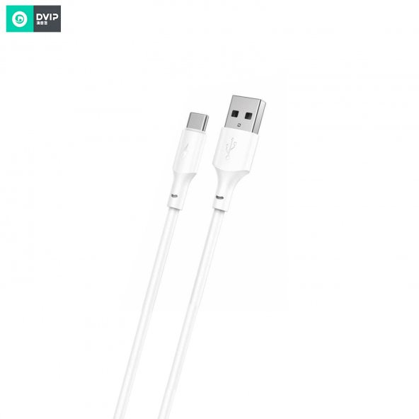 DVIP N14 2.4A UsbA to Type-C Kablolu Hızlı Şarj Aleti Set Beyaz - Resim 2