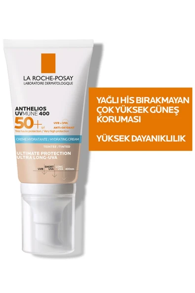 LA ROCHE POSAY Anthelios Uvmune SPF+50 Hassas Ciltler İçin Yüksek Korumalı Renkli Yüz Güneş Kremi 3337875797689 - 5