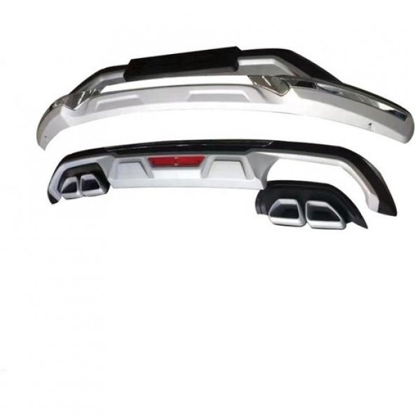 Araba Alışveriş Hyundai Aksesuar Tucson 2019 Ön Arka Tampon Ek Koruma Difüzör - 2