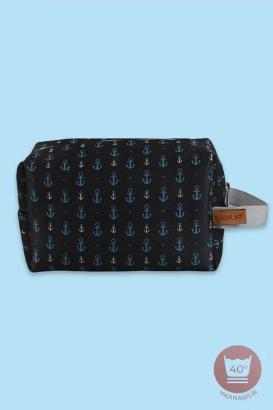 Kirli Temiz Islak Organizer Çantası Anchor Bebek Çocuk Kıyafet Çamaşır Anne Makyaj Alezli Çanta - 3