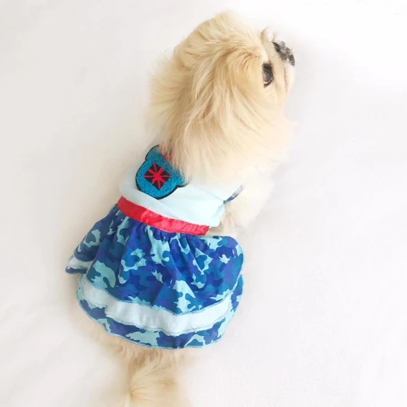 TEDDY BLUE KÖPEK ELBİSESİ  by Kemique  Köpek Kıyafeti - 8