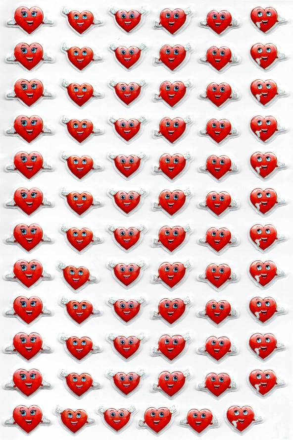 Sticker Kabartmalı A4 Boyutunda Stiker Defter, Planlayıcı Etiket, -(lim095) -Emoji Kalp