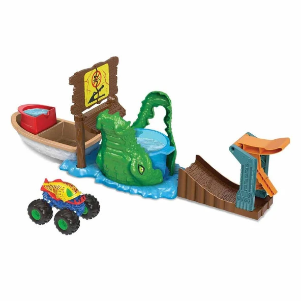 Hot Wheels Monster Trucks Renk Değiştiren Araçlar Timsahdan Kaçış Oyun Seti - 2