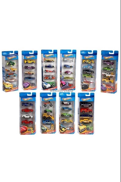 Hot Wheels Beşli Araba Seti Oyuncak Araba Koleksiyonu 1:64 Ölçek (Karışık Model 1 Adet)