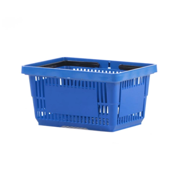 5 Adet 22 Lt Plastik Alışveriş Sepeti - Market El Sepeti  Mavi
