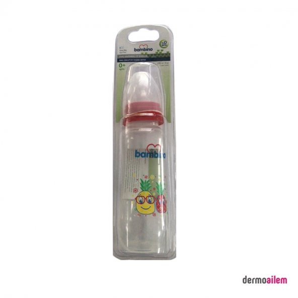 Bambino Pp Kavramalı Biberon 250 ml Kırmızı