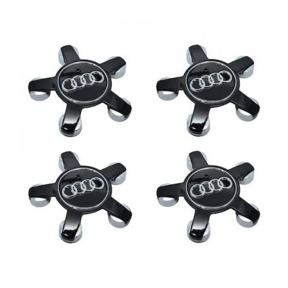 Karva Audi Siyah Ahtapot 5 Kol Jant Göbeği Kapağı 135 mm