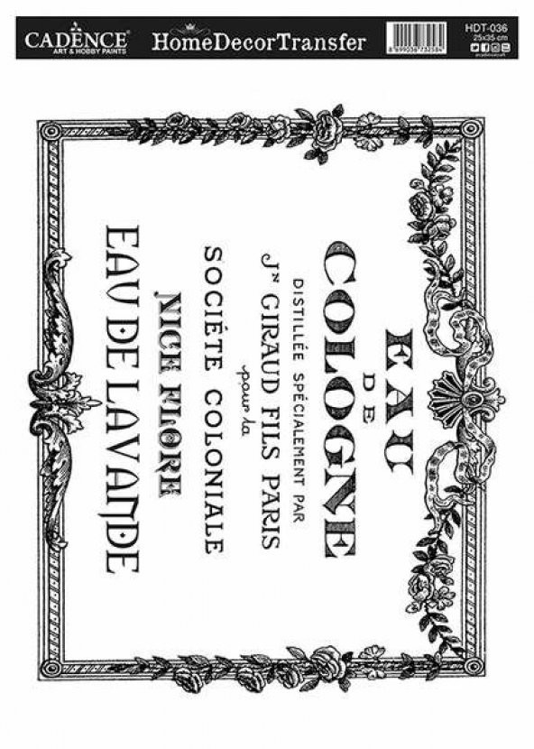 Cadence Home Decor Transfer 25x35 cm. HDT-036