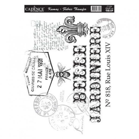 Cadence Kumaş Transfer 25x35 cm. FT-09