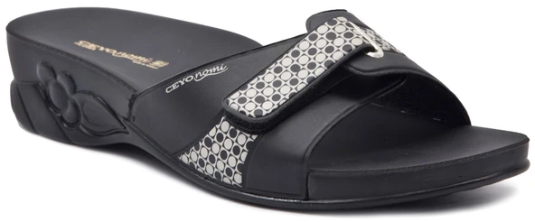 Ceyo Ceyo 8Y Flora Siyah Bayan Ayakkabı Terlik-Sandalet ürün görseli