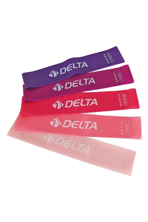 Delta Latex 5 Farklı Direnç Aerobik Pilates Direnç Egzersiz Bandı Squat Lastiği (Uç Kısmı Kapalı) - 2