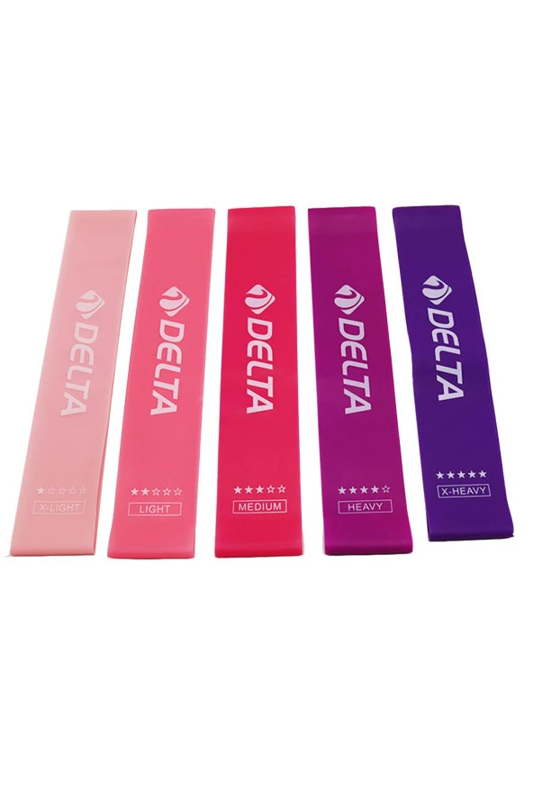 Delta Latex 5 Farklı Direnç Aerobik Pilates Direnç Egzersiz Bandı Squat Lastiği (Uç Kısmı Kapalı) - 3