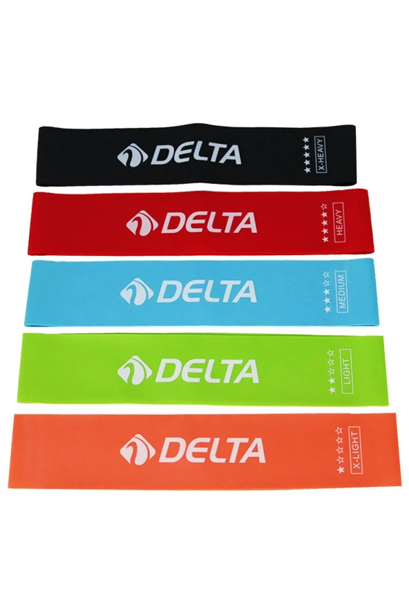 Delta Latex 5 Farklı Direnç Aerobik Pilates Direnç Egzersiz Bandı Squat Lastiği (Uç Kısmı Kapalı) - 3