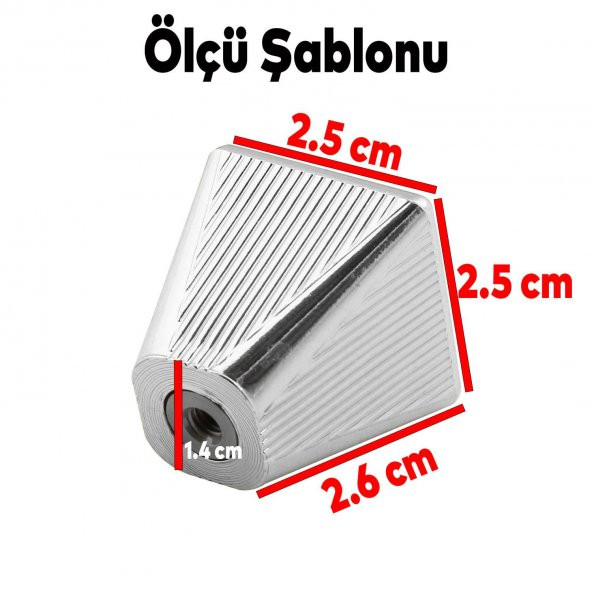 Mobilya Düğme Dolap Çekmece Kulpu Kulbu Plastik Krom Tek Vidalı Kulp - Resim 2