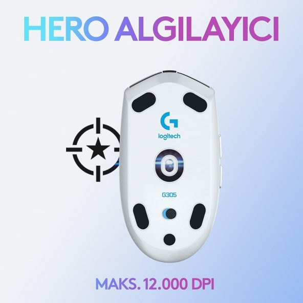 Logitech G305 Beyaz Kablosuz Gaming Mouse ve OEM Mouse Pad 40x30 cm - 3