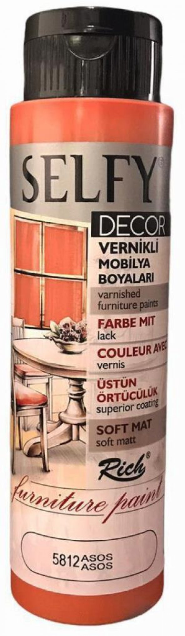 Rich Selfy Decor Vernikli Boya 500cc Asos 5812 ürün görseli 1
