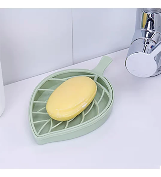 Ms Yaprak Tasarımlı Yeşil Izgaralı Sabunluk 3 Adet.