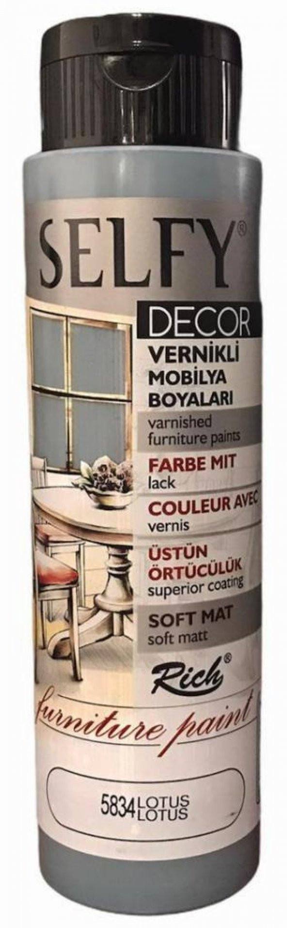 Rich Selfy Decor Vernikli Boya 500cc Lotus 5834 ürün görseli 1