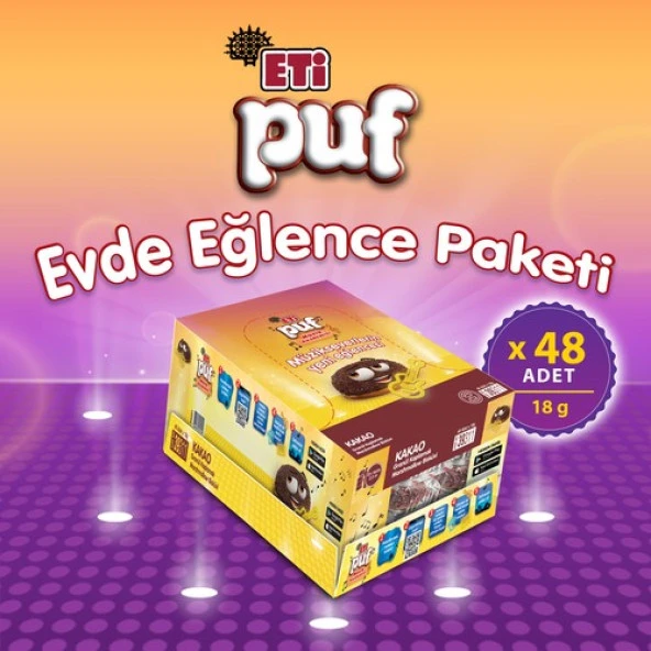 Eti Puf Granül Kakaolu 48x18 gr Bisküvi