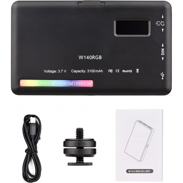Deyatech W140 RGB Led Şarj Edilebilir Işık 2500K-9000K Fotoğraf & Video Çekimi - 2