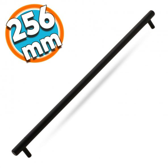 Mobilya Çekmece Dolap Kapak Kulpu Kulbu 256 mm Mat Siyah Metal Kulp - 1