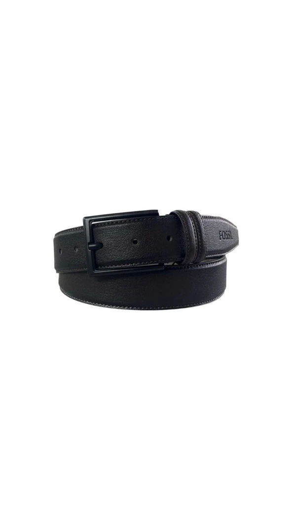 Fossil Kahve Düz Dikiş Suni Deri 3,5 cm Erkek Kemeri-130CM - 4
