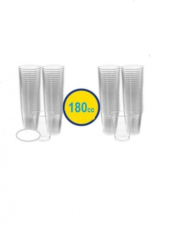 ASORTY BARDAK SEFFAF PLASTIK 180 CC 100LU