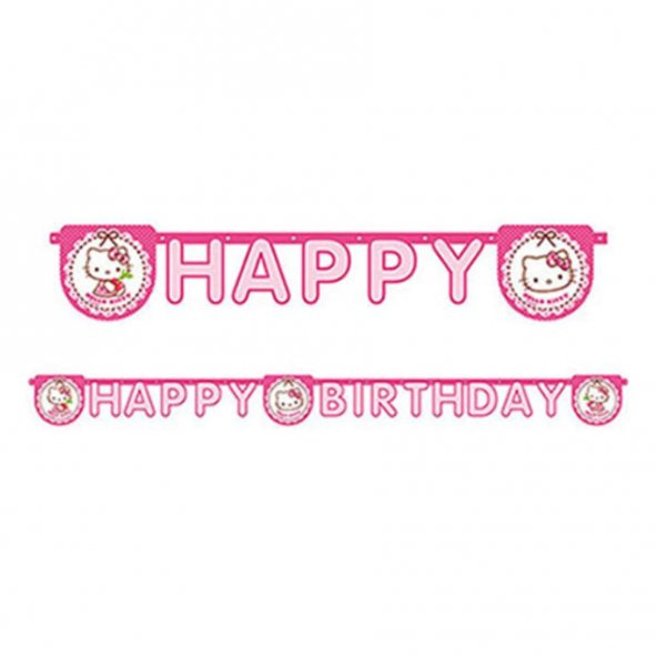 Hello Kitty Kalpler Happy Birthday Harf Afiş