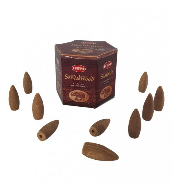 Sandal Ağacı (Sandalwood) Geri Akış Şelale 10'lu Tütsü Mumu