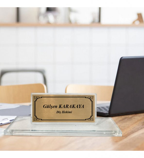 Kristal Cam Masa İsimliği HK2672 ürün görseli