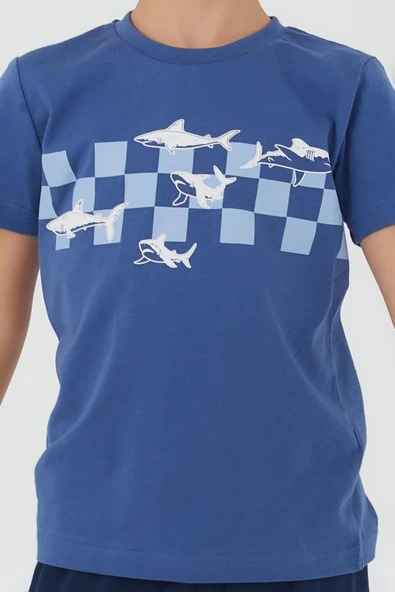 Roly Poly 3090 Garson The Blue Whale Erkek Çocuk Bermuda Takım - 5