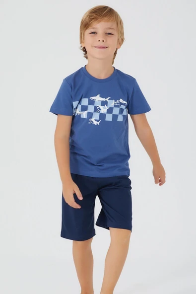 Roly Poly 3090 Garson The Blue Whale Erkek Çocuk Bermuda Takım - 3