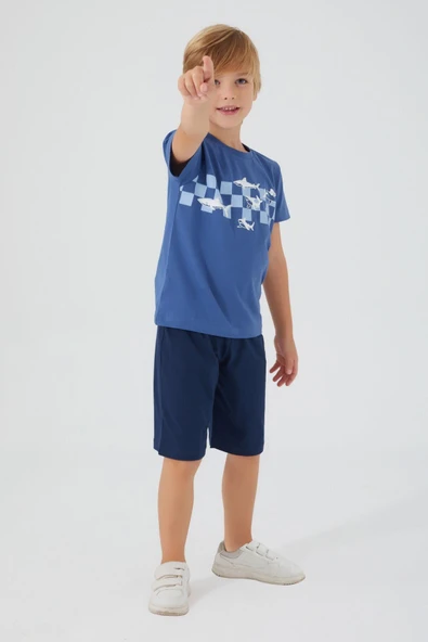 Roly Poly 3090 Garson The Blue Whale Erkek Çocuk Bermuda Takım - 4